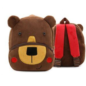Cute Animal Plush Backpack for Toddlers Kids Gift Bag ( coffee bear )